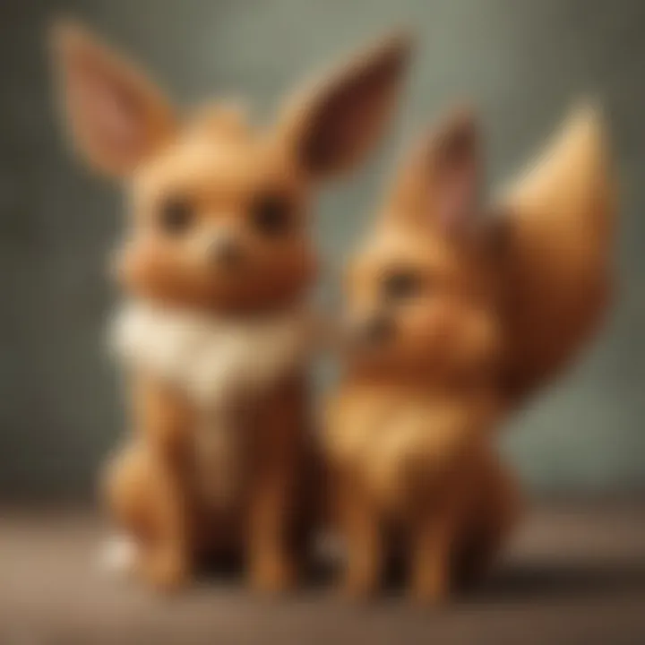 A trainer and Eevee sharing a moment of friendship