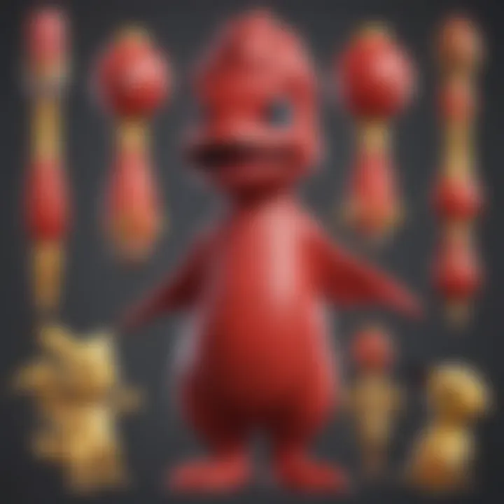 Artistic representation of a Cherry Pez evolution process with vibrant colors