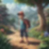 A vivid depiction of a trainer in the Johto region