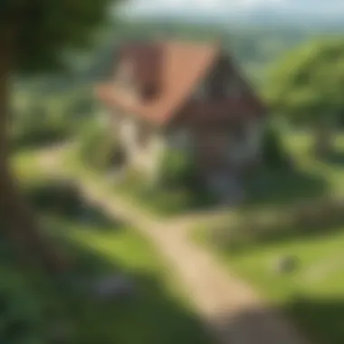 Scenic rural area with Pokémon