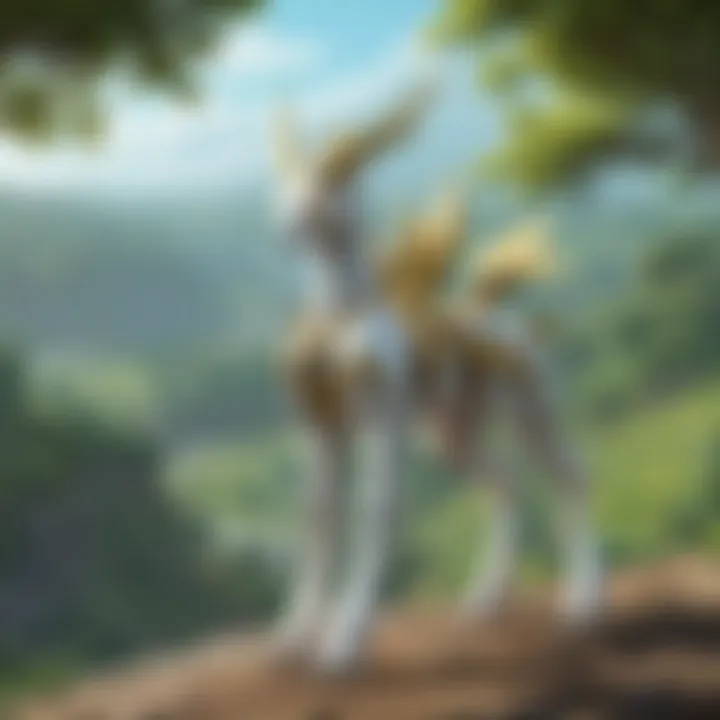A scenic view of the Hisui region in Pokémon Legends: Arceus