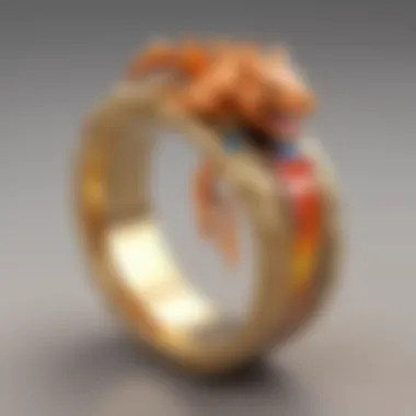 Pokemon wedding band with Charizard motif