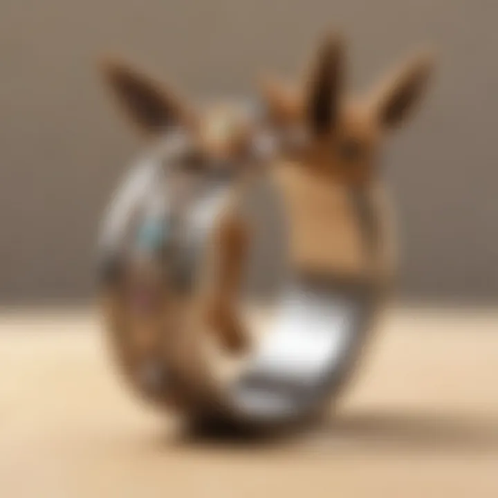 Pokemon wedding band with Eevee charm