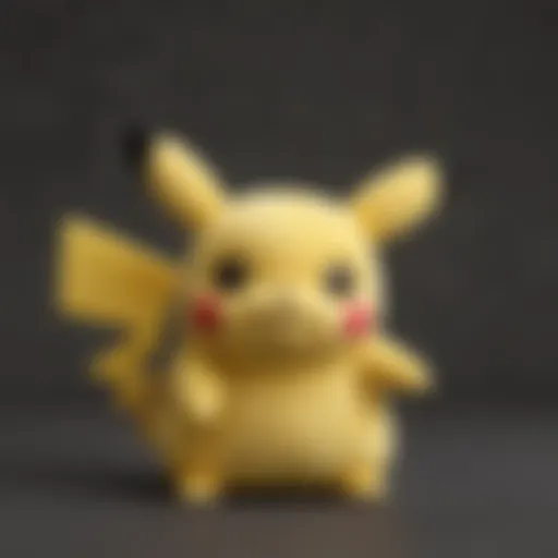 An elegant Pikachu plush toy on display