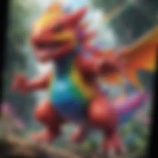 Vibrant Rainbow GX Pokémon card showcasing intricate artwork