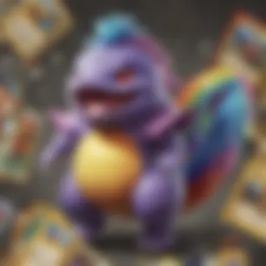 A graph illustrating the market trends and value fluctuations of Rainbow Rare cards over time.