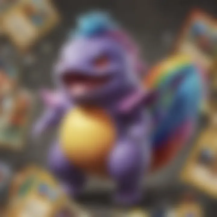 A graph illustrating the market trends and value fluctuations of Rainbow Rare cards over time.