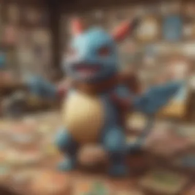 Engaged collectors examining retro Pokemon cards at a community event