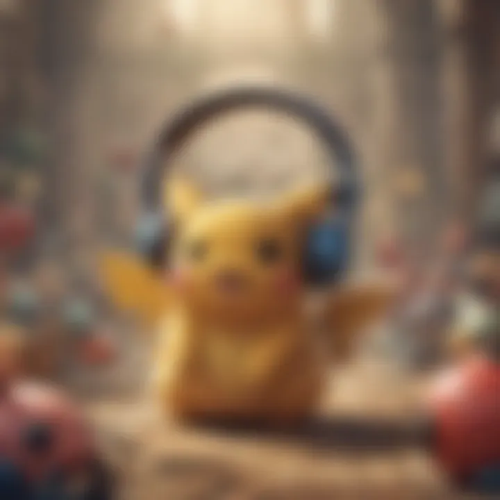 A vibrant depiction of Pokémon characters enjoying music