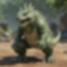 Shiny Tyranitar showcasing its unique color palette