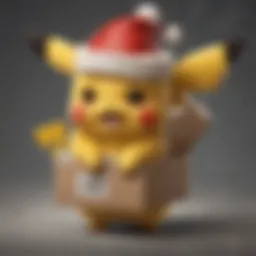 Illustration of Special Delivery Pikachu with a festive delivery bag