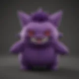 A beautifully crafted plush Gengar showcasing its iconic grin and purple hue.