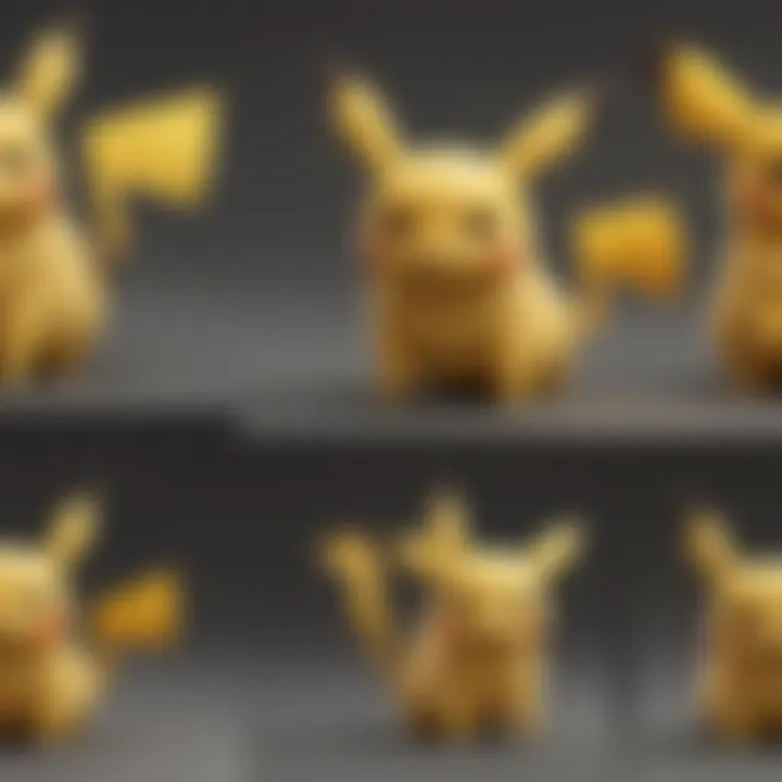 Comparison chart of Pikachu's features with other Pokémon species