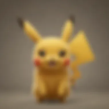 Close-up of Pikachu's ears showcasing their unique shape and color