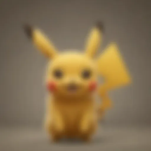 Close-up of Pikachu's ears showcasing their unique shape and color