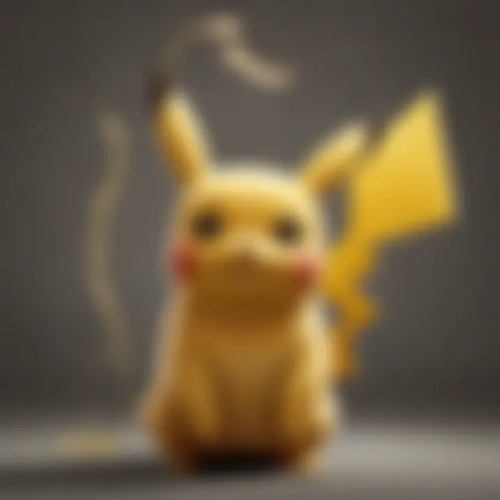 Artistic representation of Pikachu's tail surrounded by lightning motifs