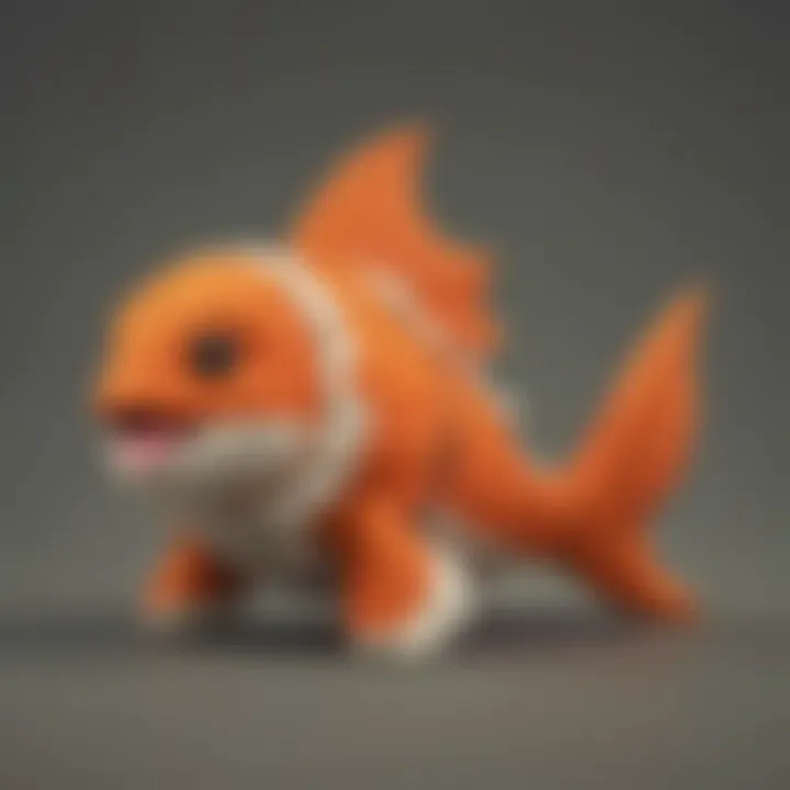 A nostalgic display of vintage Magikarp merchandise alongside modern plush toys.