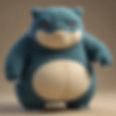 Craftsmanship details of a life size Snorlax plush, highlighting the quality materials used.