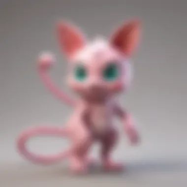 A beautifully crafted Mew toy showcasing its iconic features.