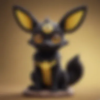 Umbreon sitting plush displayed among other Pokémon collectibles