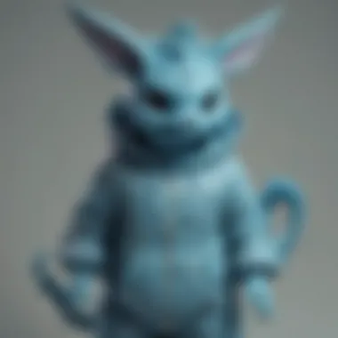A close-up of the intricate details on a Vaporeon onesie, emphasizing the craftsmanship and design.