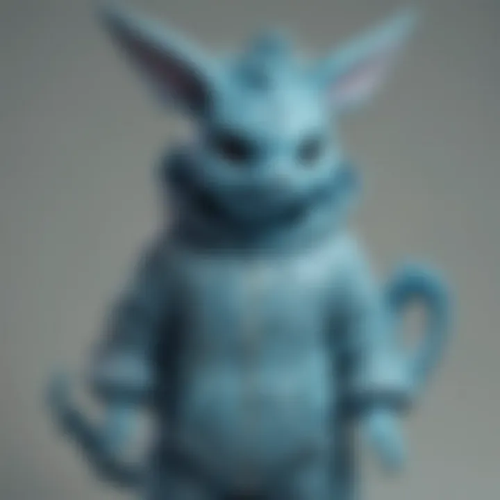 A close-up of the intricate details on a Vaporeon onesie, emphasizing the craftsmanship and design.