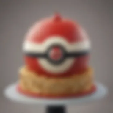 Pokeball Cake Masterpiece An intricate Pokeball cake showcasing detailed design techniques