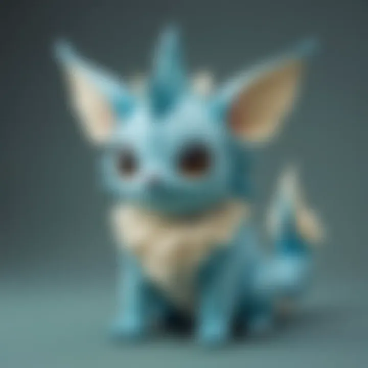 Close-up of a soft and cuddly Vaporeon plush, highlighting its intricate detailing.