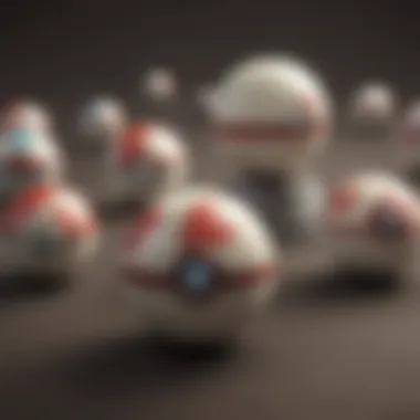 Conceptual Design of Tiny Pokeballs A conceptual design of tiny Pokeballs showcasing their unique features