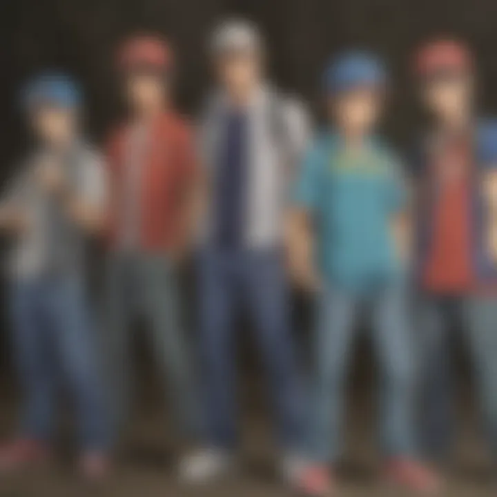 A stunning visual representation of Ash and his Pokémon team in XYZ.