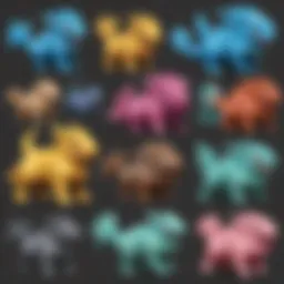 A vibrant display of various Shiny Pokémon showcasing their unique color variations.
