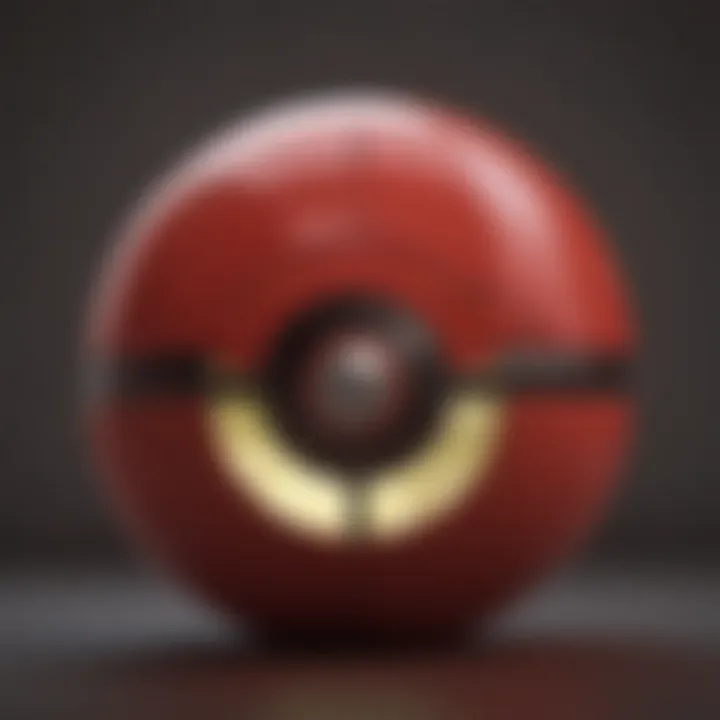 A close-up of a glowing PokéBall showcasing its unique features