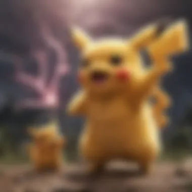 Dynamic Pikachu in action during a battle