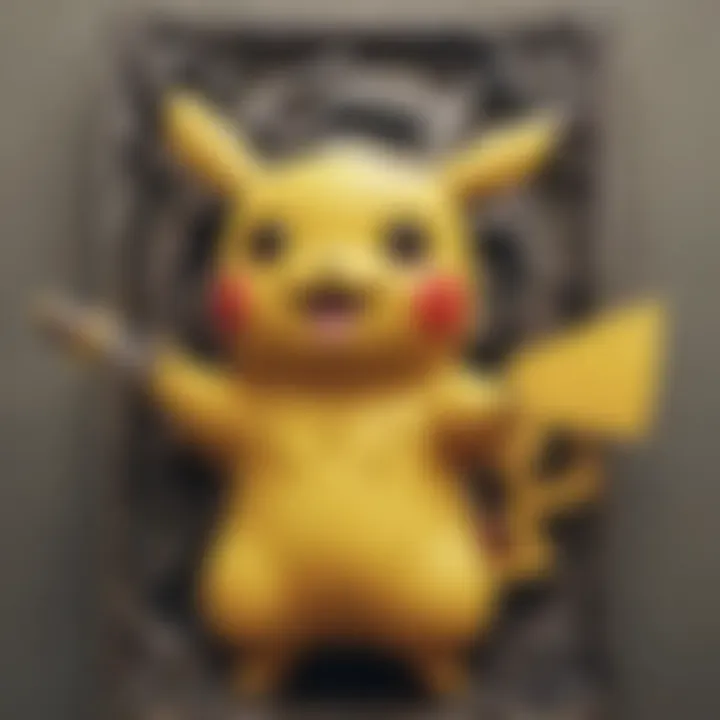 Artistic depiction of Pikachu in metal poster