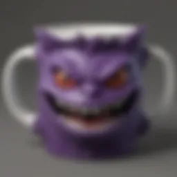 Artistic representation of the Gengar mug design showcasing its unique features.