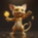 Golden Mew shining in a celebratory atmosphere