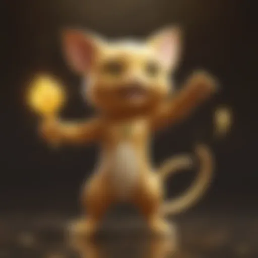 Golden Mew shining in a celebratory atmosphere
