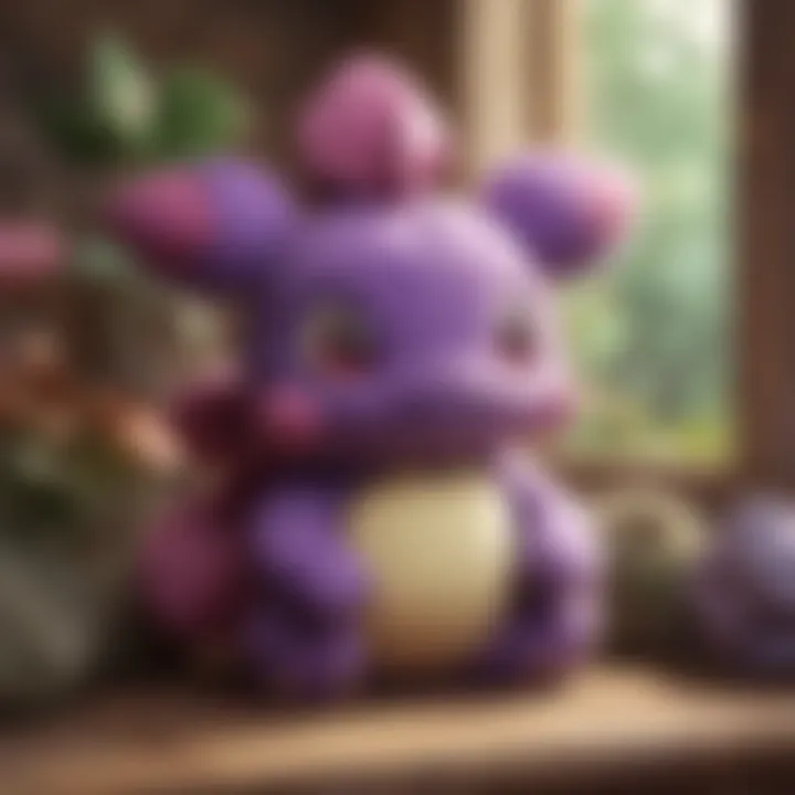 Aesthetic arrangement of the Misdreavus plush in a cozy setting.