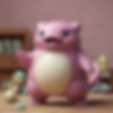 A nostalgic setting featuring vintage Ditto Pokémon merchandise and collectibles.