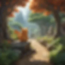 Mystical Pokémon landscape