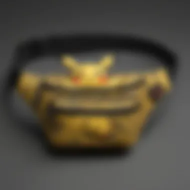 Intricate Design Features of the Pikachu Fanny Pack A close-up view of the Pikachu fanny pack details, emphasizing craftsmanship and design