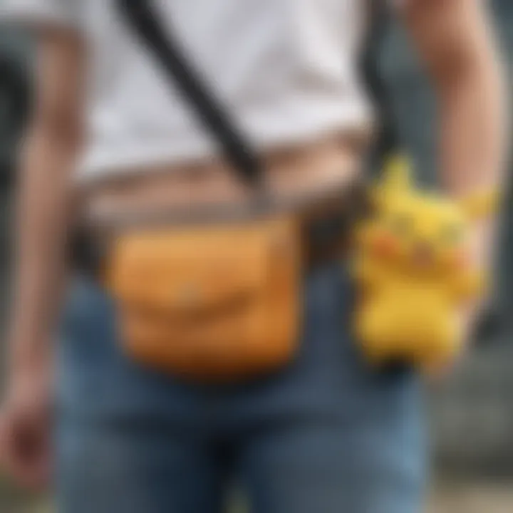 An array of fanny packs featuring various Pokemon designs, highlighting the trend's diversity