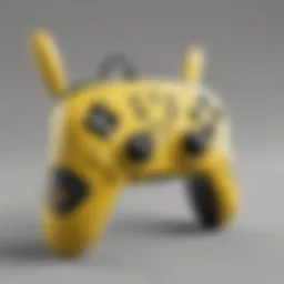 Close-up view of the Pikachu Pro Controller showcasing its vibrant design.