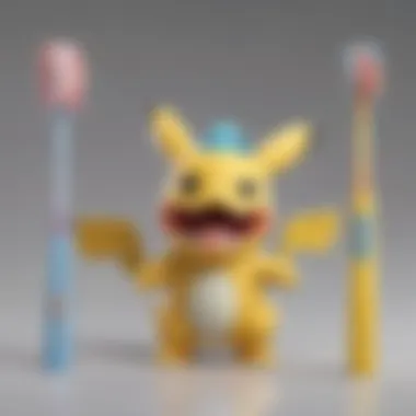 Comparison of the Pokémon toothbrush alongside other children's dental products.