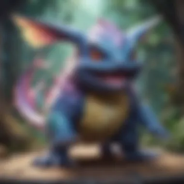 Intricacies of Holographic Design Close-up of a holographic Pokémon card revealing intricate details