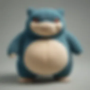 A detailed view of a Big Snorlax plush highlighting its soft texture and vibrant colors