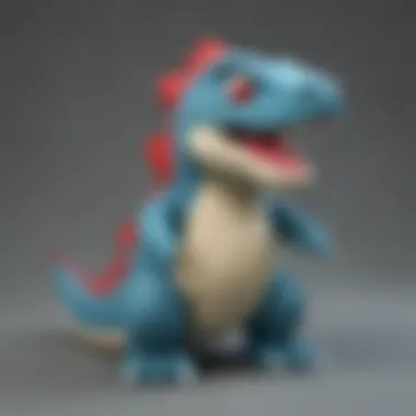 Intricate Stitching on Totodile Plush Close-up of the intricate stitching on a Totodile plush