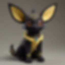 Close-up of the Umbreon plush showcasing its sleek design and detailing