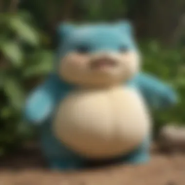 Plush Snorlax featured in a vibrant Pokémon-themed setting