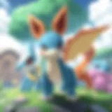 An iconic Pokemon landscape showcasing diverse environments